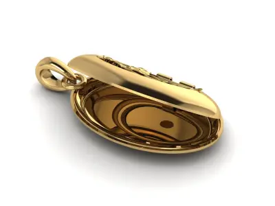 OVAL SHAPE FLOWER DESIGN PENDANT 3D PRINTABLE MODEL 3D print model