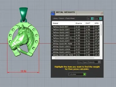 BEAUTIFUL HORSE PENDANT WITH HORSESHOE 3D PRINTING 3D print model
