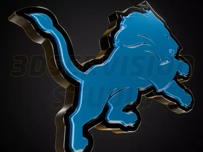 Detroit Lions logo - Cinematic - 3D print 3D model