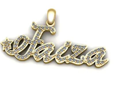 Women Fashion Names Diamond Pendant 3d Printable Model 3D print model