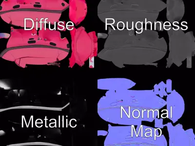 Pink Inflatable Boat model pack Low-poly 3D model