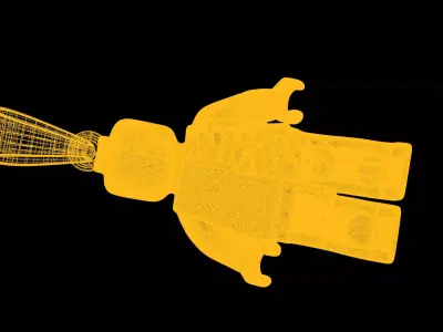 Skeleten Robot pendant charms - one inch pendant 3D print model