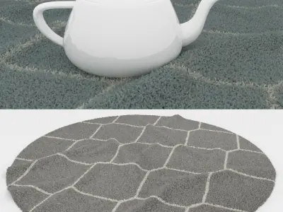 Round Rug Set 79 3D model