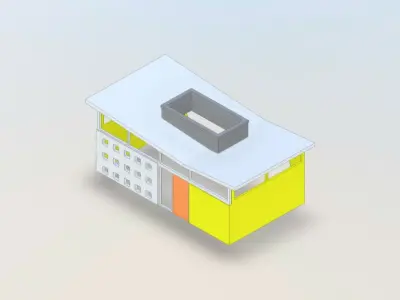 Tissue Box Cover - Mid-century House 3D print model