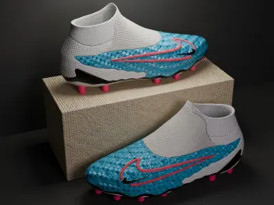 Nike boots blue 3D model