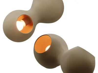 Le Deux Sand Table Lamp  Low-poly 3D model