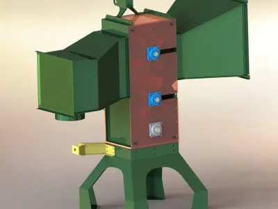 wood cutting and shredding machine 3D model