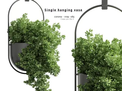 Indoor plants hanging pot-metal vase 12 3D model