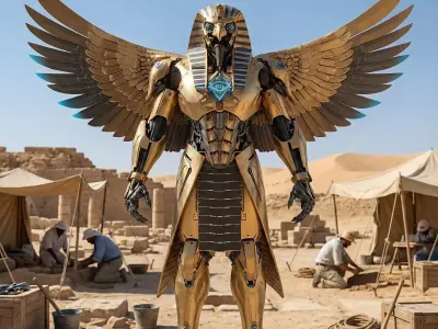 Sci-Fi Mecha-Horus - Winged Egyptian Mythological Prop Low-poly 3D model