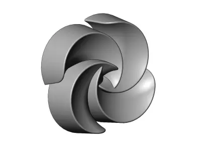 Closed 4 pedals rosette flower cake cupcake onlay relief 3D print model