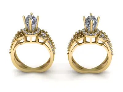 Regal Marquise Diamond Ring 3D Printable Model 3D print model