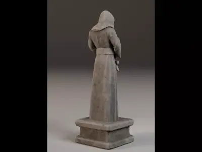 Robed Statue Low-poly 3D model