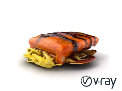 Classic Tonkatsu Plate model pack Low-poly 3D model