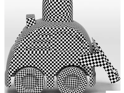 yellow rattle car 3D model