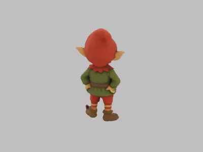 Christmas Elf Character - Cartoon Holiday 3D Model Low-poly 3D model