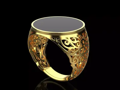 mens signet ring  3D print model