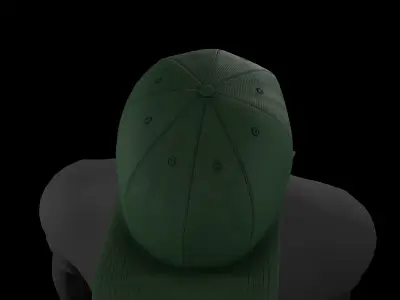 Green Snapback Cap Low-poly 3D model