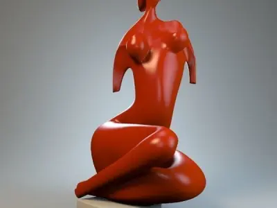 Sculpture Lady in hat 3D model
