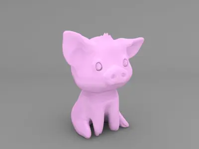 Pua 3D Model from Moana Cartoon of Disney 3D model