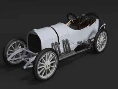 Mercedes GP 1908 oldtimer 3D model