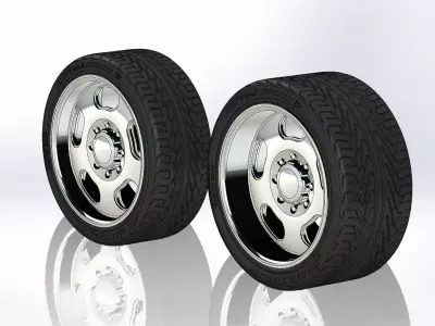 Set of custom wheels Intro Kidney Bean HD8 for your scale model 3D print model