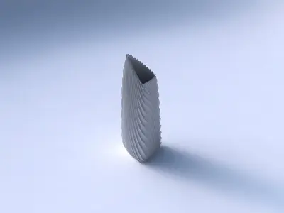 Vase tipped triangle with wavy extruded lines 2 3D print model