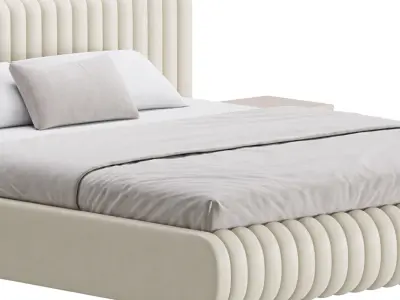 Contemporary Fabric Solid Color Standard Bed I 3D model