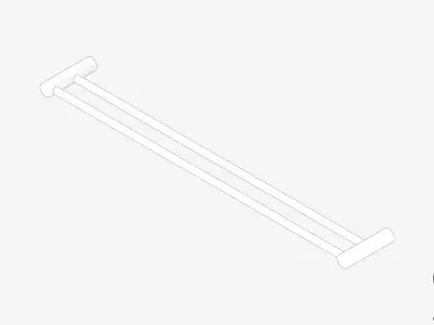 Towel Rail - Double - Luxury - Sleek - 800 Low-poly 3D model