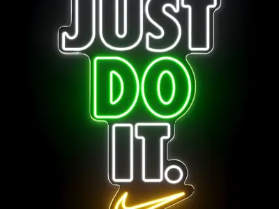 Just Do It Nike Neon Sign 3D model