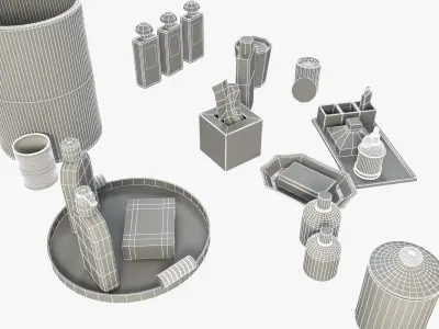 Bathroom Decorative Set 3D model