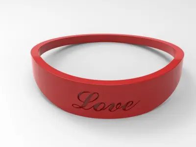 Love Ring Female Red 3D print model