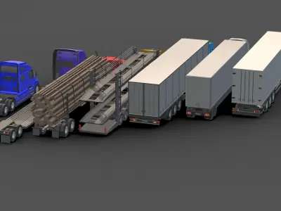  Low-poly Truck Pack Low-poly 3D model