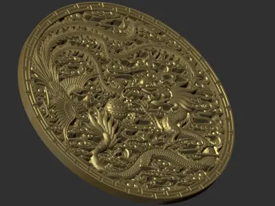 Dragon and Phoenix 3D print model