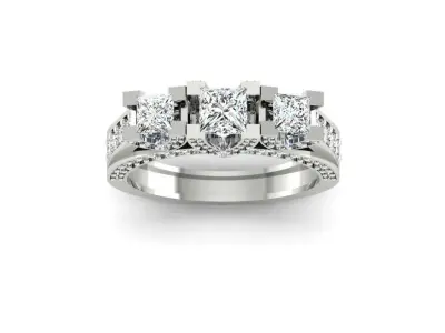 3 Princess Stone Ring 3D print model