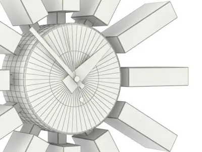 Block Wall Clock 3D model