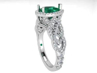 Pear Halo Twisted Ring 3615 3D print model