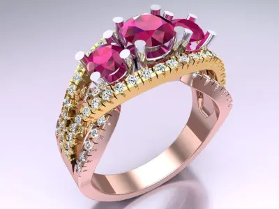 Diamond Ring - Womens Rings - N582054 3D print model