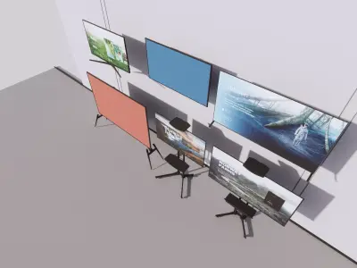 3D Model Modern TV Display Setup Low-poly 3D model