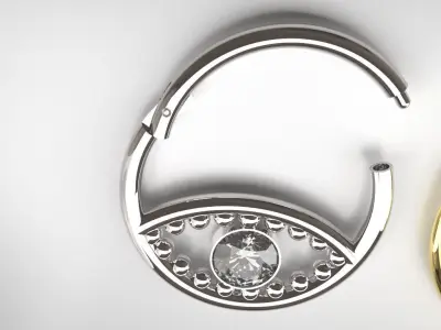 Piercing Segment Eye Hamsa for Ear and Septum Articulation 3D print model