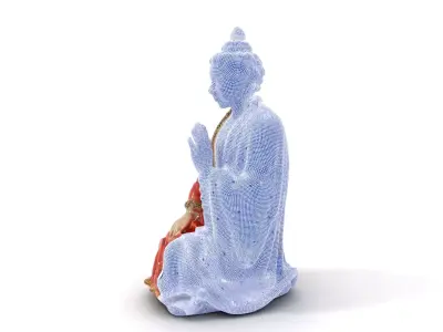 Buddha Serenity Statue model pack Low-poly 3D model