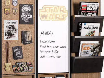 Pottery Barn Star Wars Corkboard Whiteboard File Organizer  3D model