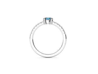 ZDR052 topaz and diamond ring 3D print model
