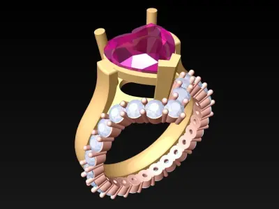 Heart Ring - Womens Rings - N182009 3D print model