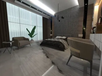 Luxury Bedroom Low-poly 3D model