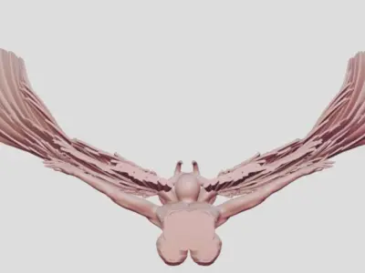 evil angel wall decoration 3D print model