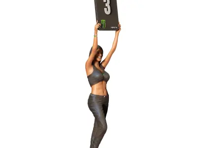 N2 Pit Girl with Placard 3D print model