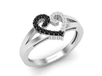 AV 508 Diamond Ladies Heart Promise Ring 3D print model