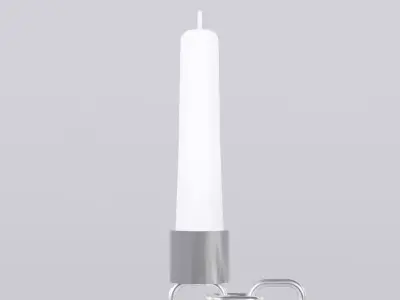 Alphabet B Chain Silver Candleholder 3D Model True 4K PBR Render Low-poly 3D model