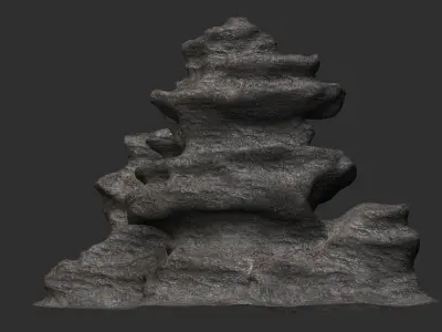 Large Cave Rock Free low-poly 3D model