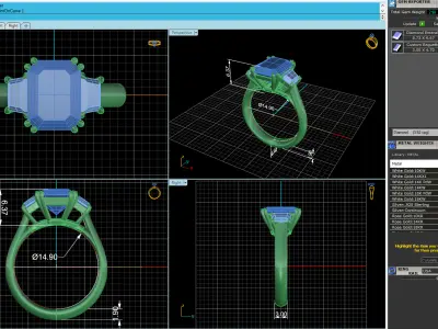 Emerald Diamond Woman Wedding Ring 3D print model